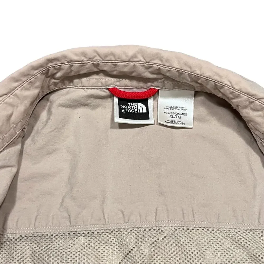 The North Face Beige Utility Hiking Fishing Short Sleeve Button Shirt Mens XL